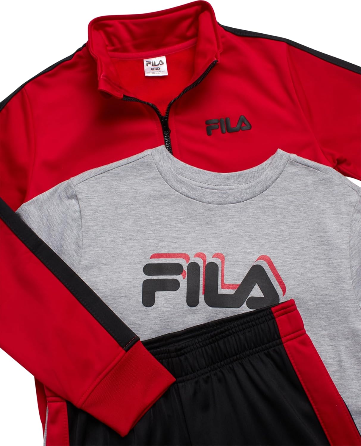 Fila Boys Tracksuit Set - 3 Piece Athletic Youth Shirts Tricot Jacket and Pants for Boys and Toddlers Kids Athletic Pants Set - Image 3