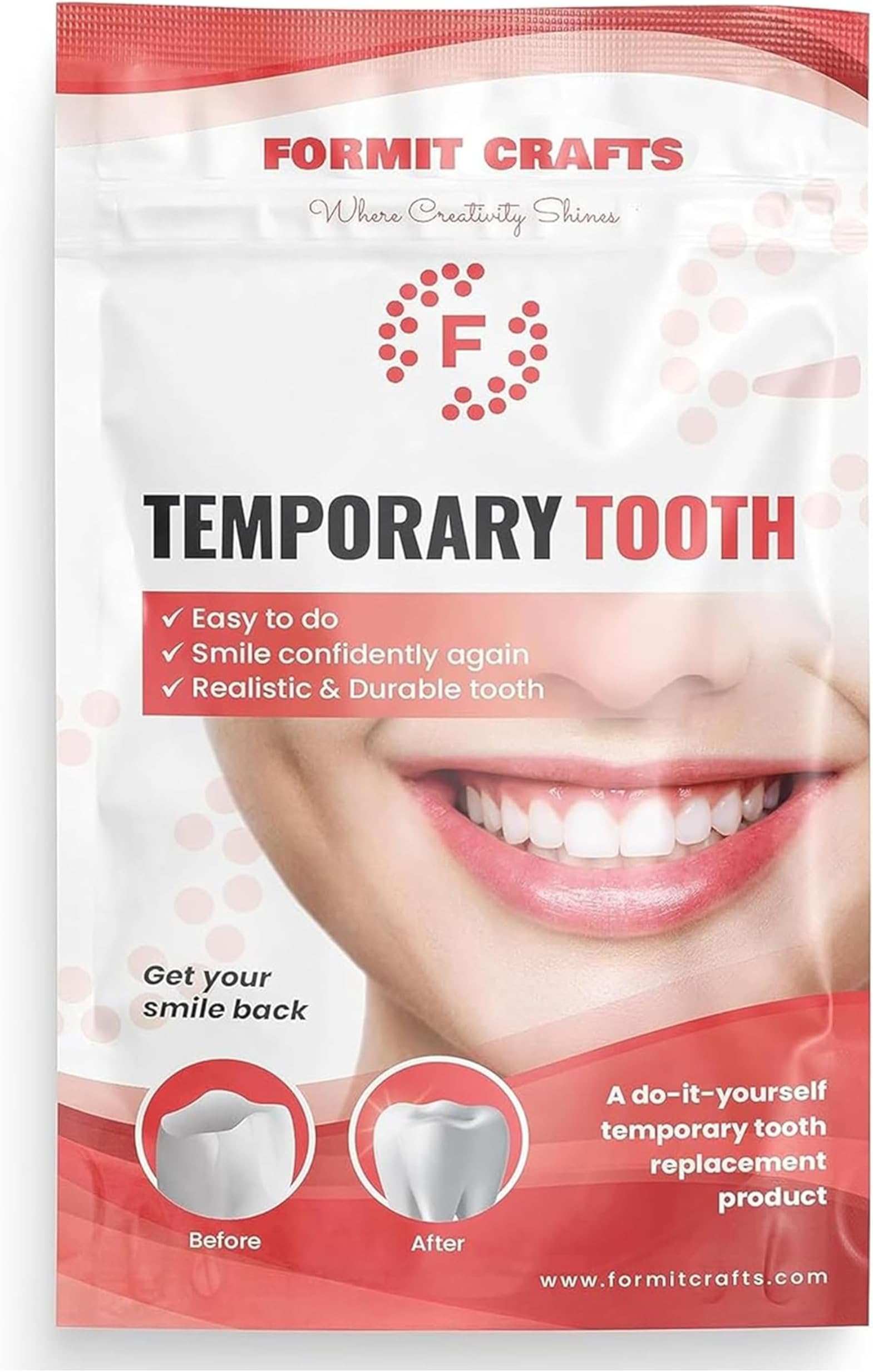 Tooth Repair Thermoplastic Beads - DIY Teeth Filler - Moldable Thermal Beads for Tooth Repair - Perfect for Chipped, Cracked Teeth - Realistic and Durable (20 Grams)
