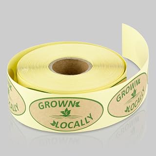 Grown Locally Sticker Labels - Perfect for Farmers, Produce, Groceries, Farmer's Markets, Food Labels, Dairy, Eggs - 300 Count Oval Label 2 x 1 Inches
