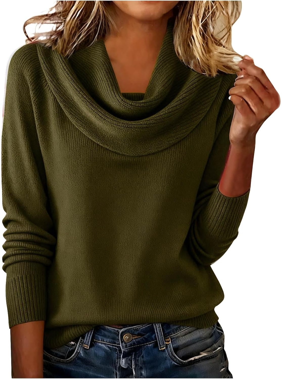 Women's Casual Round Neck Sweater - Soft Solid Color Knitted Pullover Top, Versatile Long Sleeve Tops for Winter
