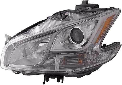 HEADLIGHTSDEPOT Chrome Housing Halogen Headlight Compatible with Nissan Maxima 2009-2014 Includes Left Driver Side Headlamp