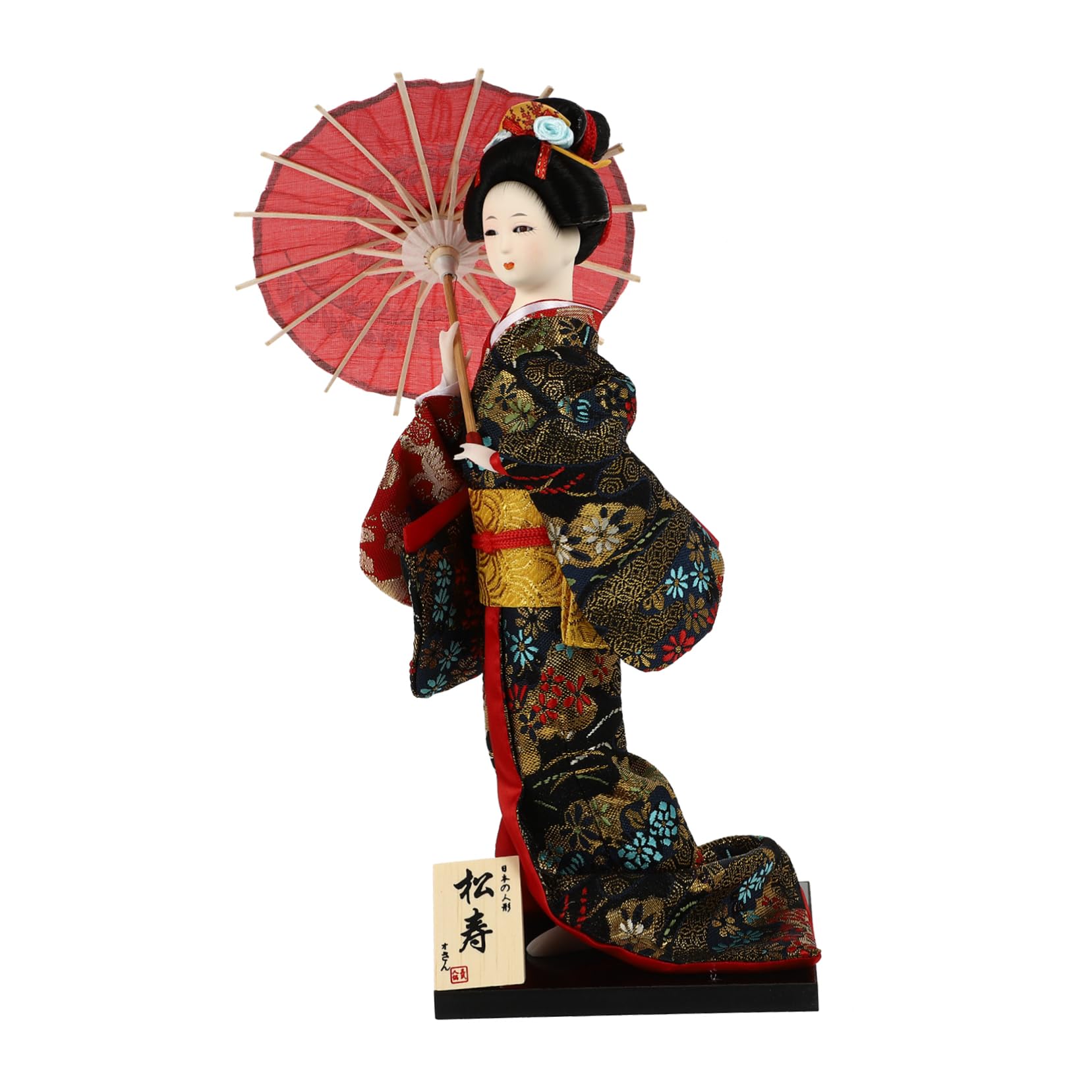 Abaodam Muñeca Geisha Oriental Kimono Decoración Artesanal para Escritorio y Hogar Cultural Japonés