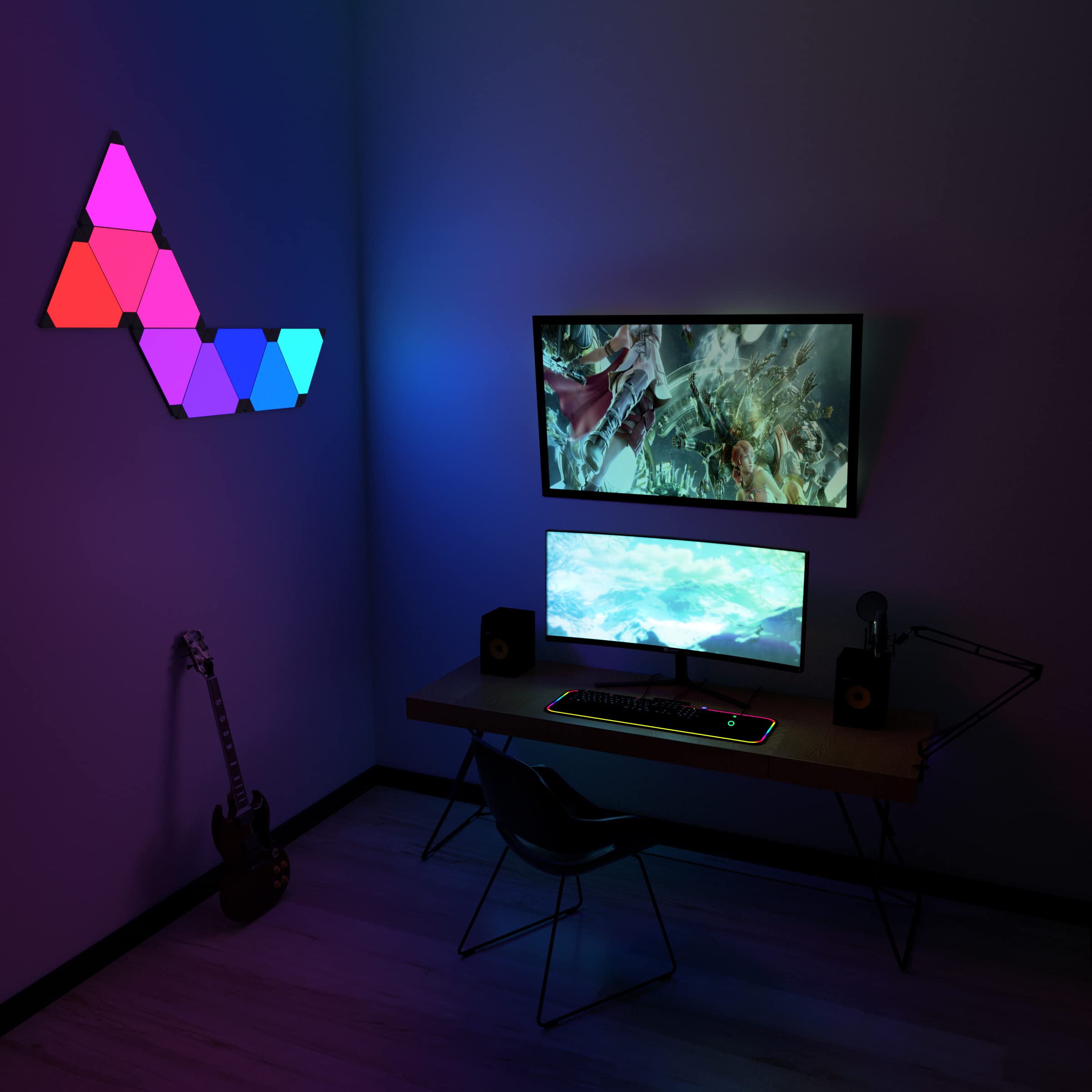HEYWASAI Triangle Lights RGB LED Wall Lights, Works with Alexa