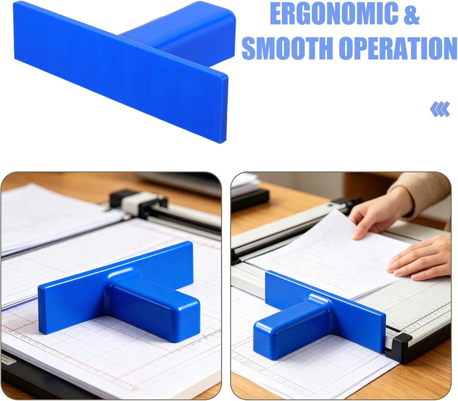 KICHOUSE Cutting Machine Pusher, Paper Straightening Tool for Cutter, Plastic Positioning Alignment Gauge Guide for Workspace Desk Trimmers & Guillotines