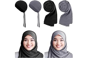 4 Pcs Simple Women Chiffon Hijab Outfit Ideas