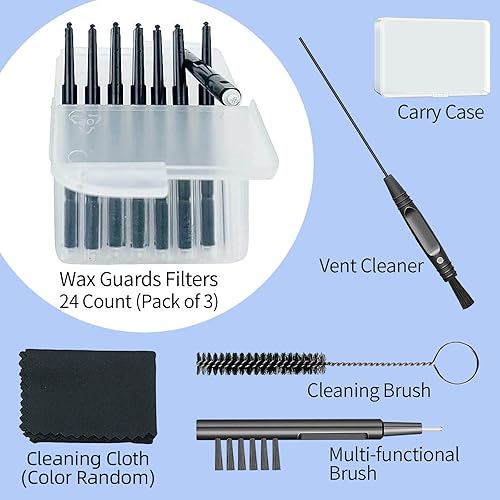 Miniatura 6 de Elonvoc Cerumen - Filtros protectores de cera de oído (24 piezas)  Accesorios de herramientas de limpieza, trampas de cera Cerustop para la mayoría