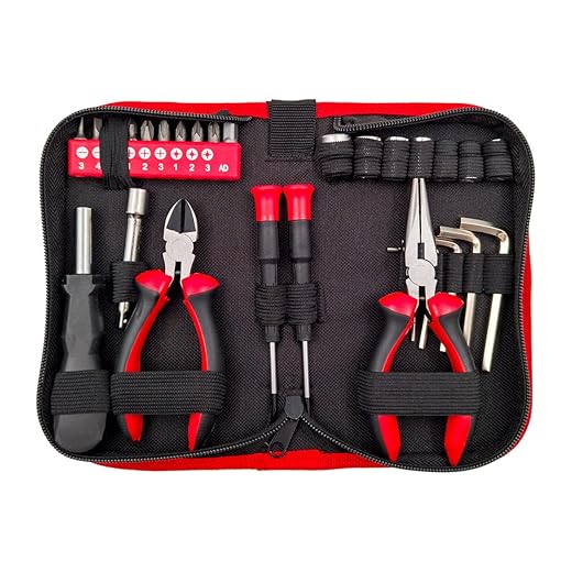 Dr.Bike Kit Attrezzi Mecha Tool. Set Attrezzi Moto sottosella 185x105x40. Kit Moto con Pinza, Tronchesino, Cacciavite a Taglio, Cacciavite a Croce, Porta Inserti, Inserti, Prolunga, Bussole e Chiavi.