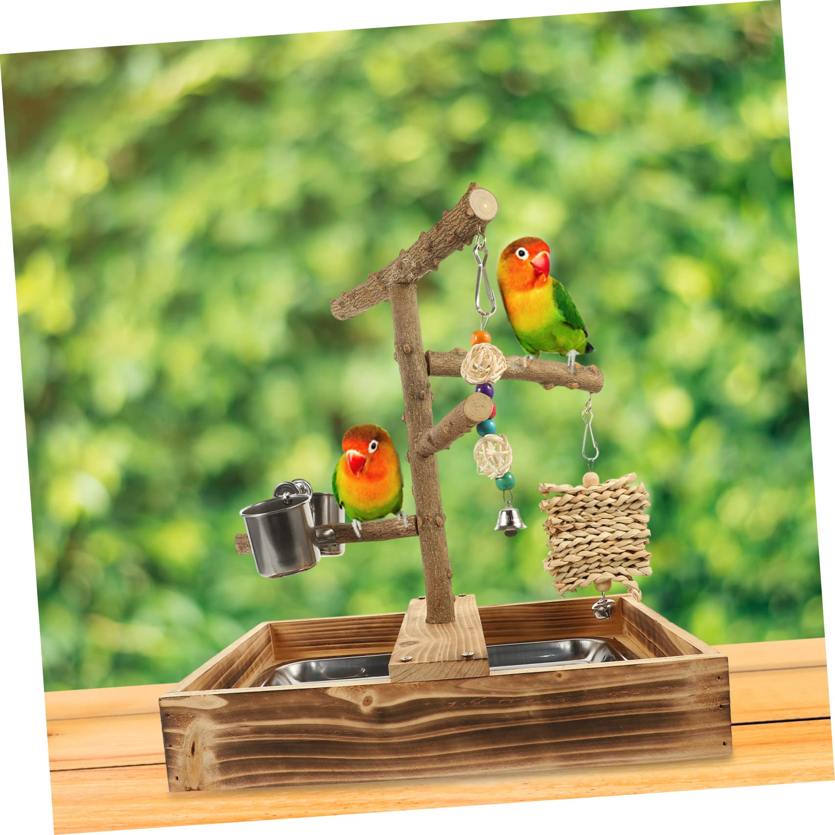 Housoutil Percha De Escritorio para Accesorio De Madera para Pájaros Juguete De Equilibrio para Aves