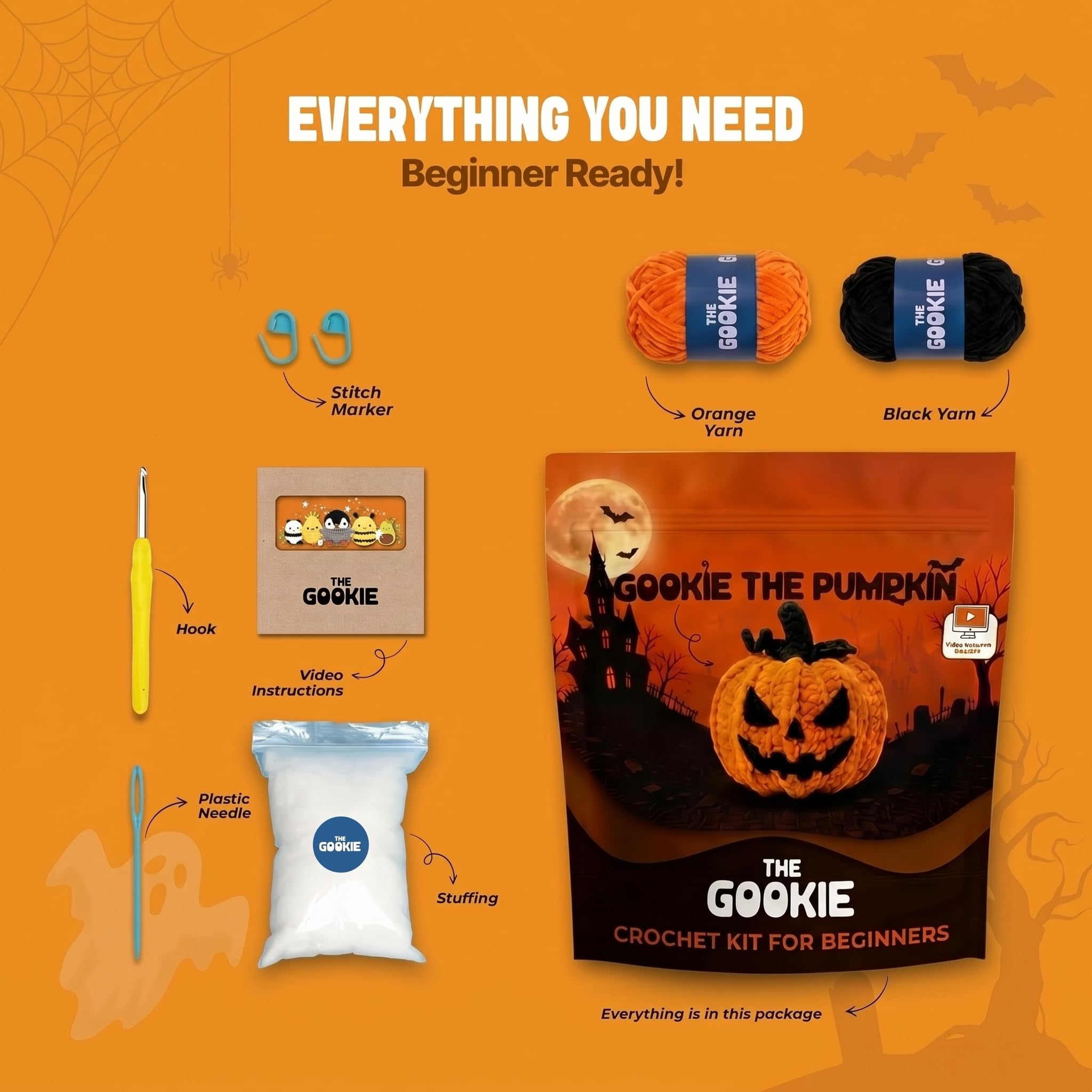 Pumpkin Crochet Kit - Beginner Amigurumi -2