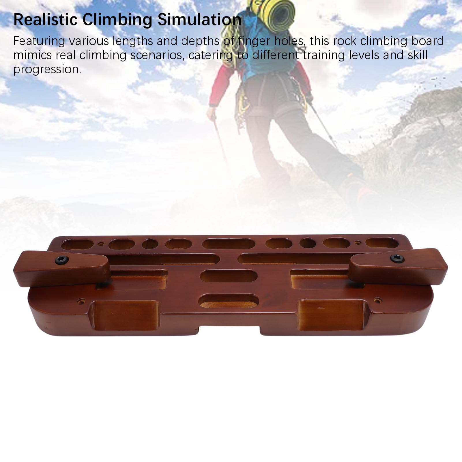 RiToEasysports Hangboard de madera para escalada con diferentes tamaños de agujeros para entrenamiento de fuerza