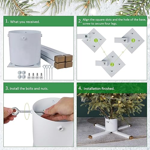 Miniatura 3 de Blissun Soporte para árbol de Navidad, soporte para árbol de Navidad, soporte para árbol de Navidad para árboles reales, se adapta a árboles reales