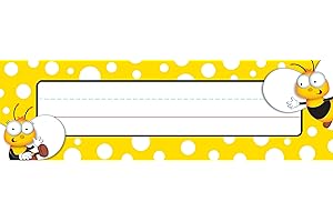 Carson Dellosa Classroom Buzz-Worthy Yellow Bee Nameplates for Eye-Catching Classroom Organization