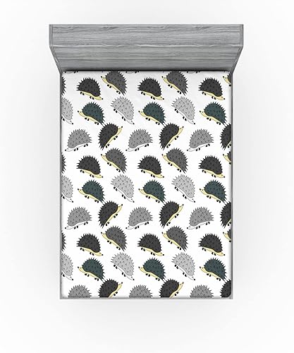 Miniatura 7 de Lunarable Sábana bajera blanca, patrón de estilo bohemio con estampado de flechas estilo boceto, ropa de cama de tela decorativa suave, bolsillo