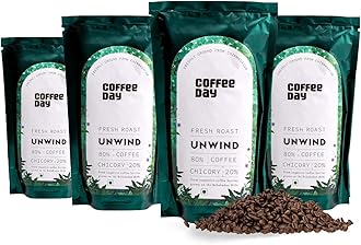 Cafe Coffee Day Unwind 200 Gm Each (Pack Of 4)| Filter Coffee Powder | 80% Coffee & 20% Chicory, Medium To Dark Roast | From Chikmagalur Estates Packet
