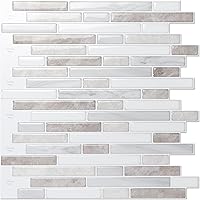 Vista 1 de LONGKING Protector contra salpicaduras de mármol despegable y adhesivo de 10 hojas para cocina, protector contra salpicaduras de azulejos