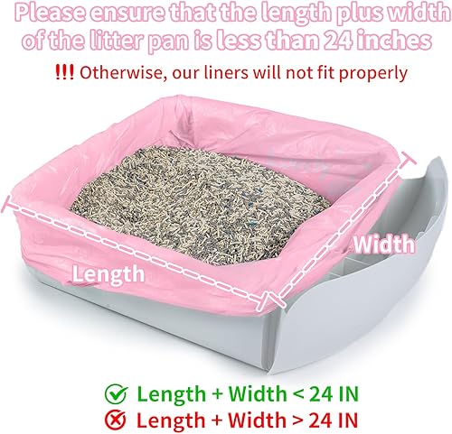 Vista 8 de ANWA 40 Count Cat Litter Box Liners for Automatic Cat Litter Box and Litter Box Robot 4/3, Heavy-Duty, Extra Thick Gatito rosa