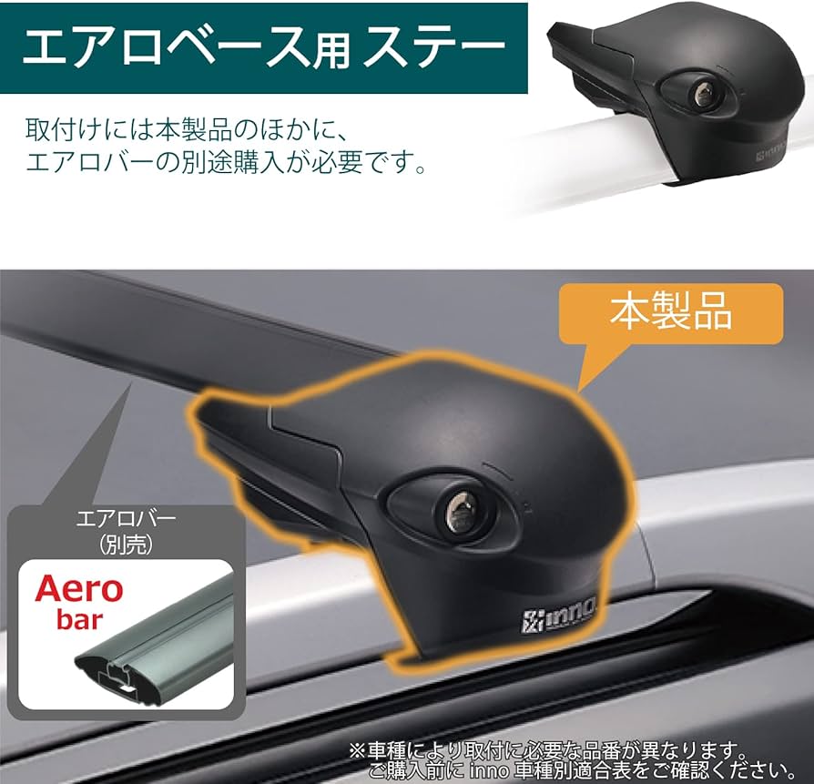 IP65防水 カーメイト inno イノー ルーフキャリア 取付パーツ エアロ