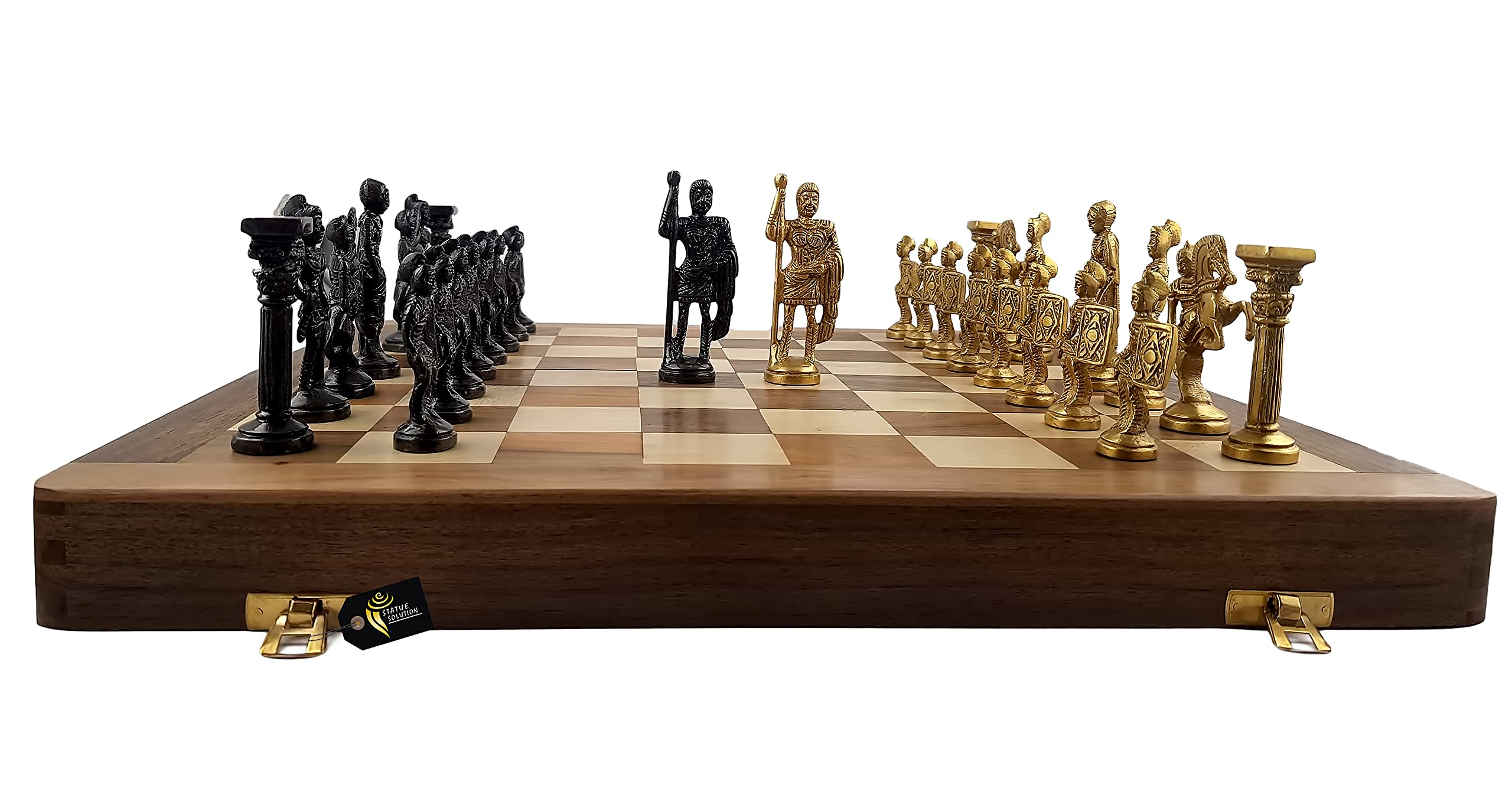 Statuesolution Roman Antique (Black & Yellow) Chess Figure With 16" *16" Wooden Board, Black/Yellow,for 5+ years (B08HS19Q5Q) Amazon Price History, Amazon Price Tracker