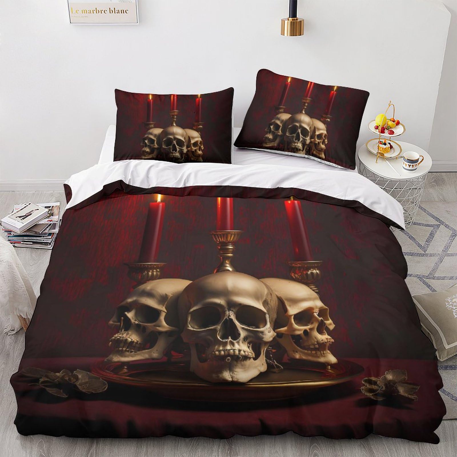 Chambre décor renouvelé avec la parure housse de couette 3D Horror Art king