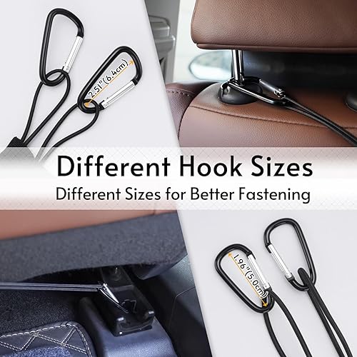 Miniatura 7 de rabbitgoo Barrera de red para perros para SUV, barrera para mascotas con ganchos de metal y malla elástica, divisor de automóvil y bolsa de