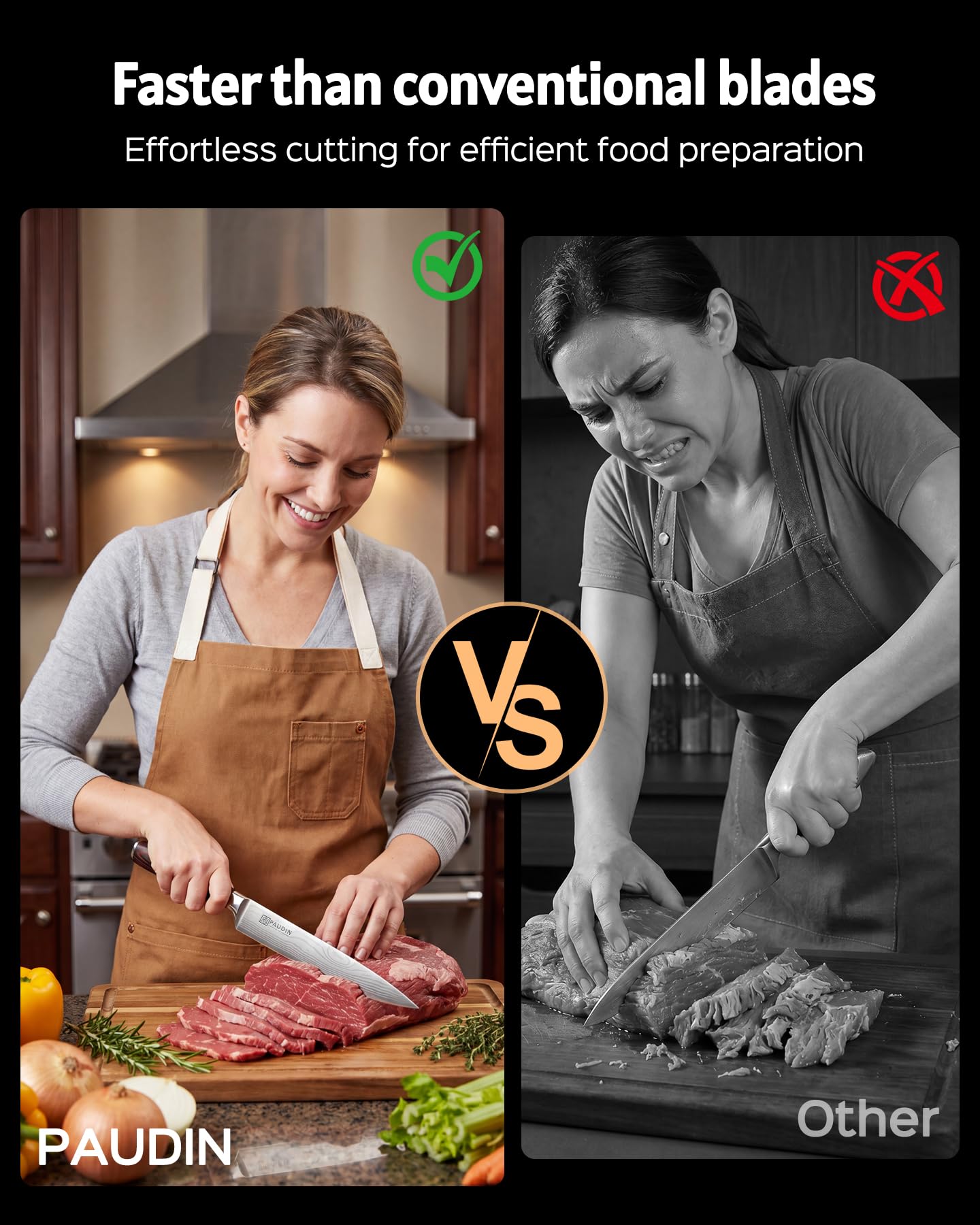 PAUDIN Carving Knife 8 inch, Ultra Sharp Brisket Slicing Knives — Amazon image 4