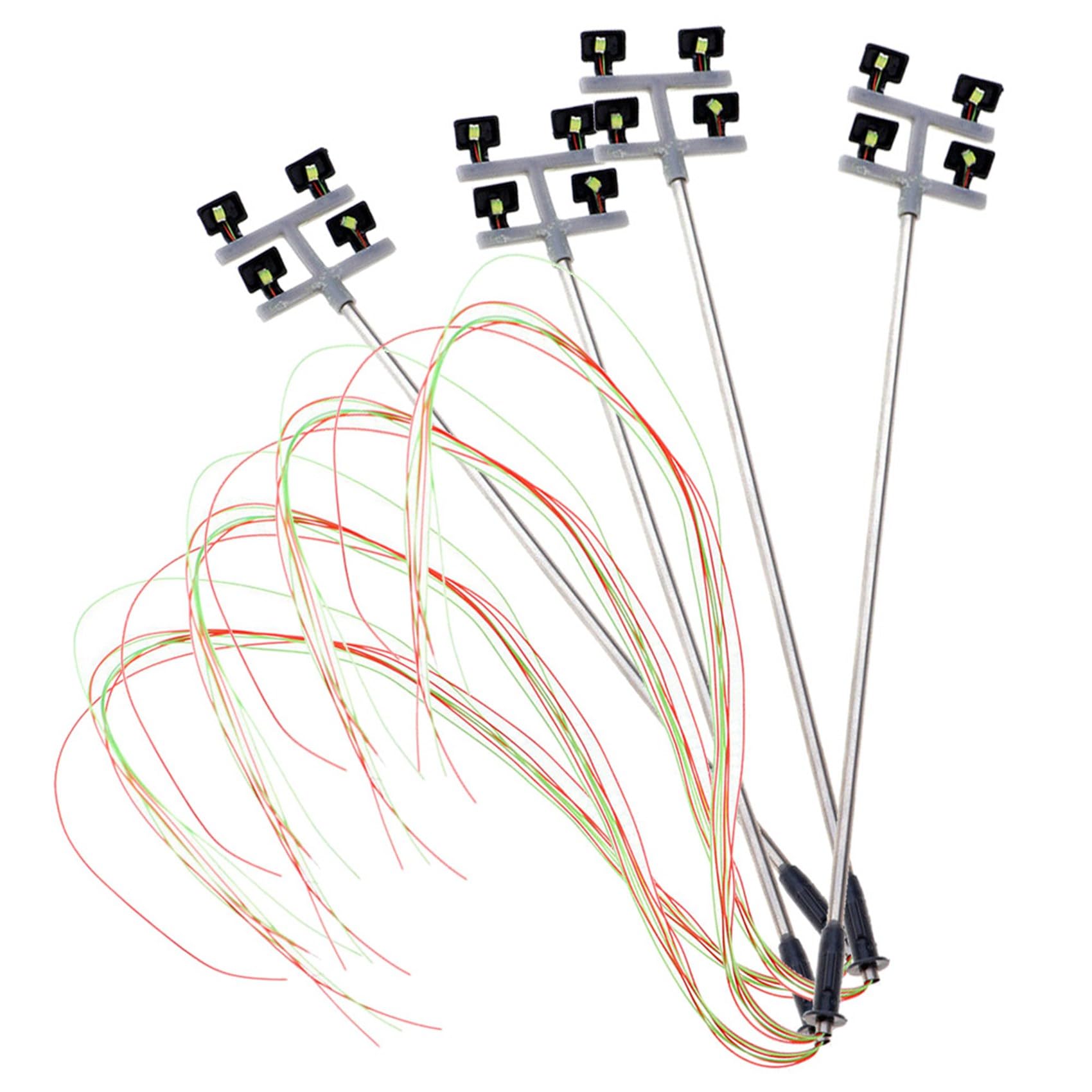 Lot De 5 Lampadaires De Terrain De Jeu Pour Maquette HO/OO - Éclairage à 2 Ampoules, Pré-assemblés