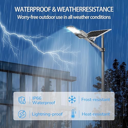 Miniatura 6 de Luces solares de calle de 9500 W impermeables para exteriores, 450000 lm, cuentas LED superbrillantes, luces de inundación solares comerciales con