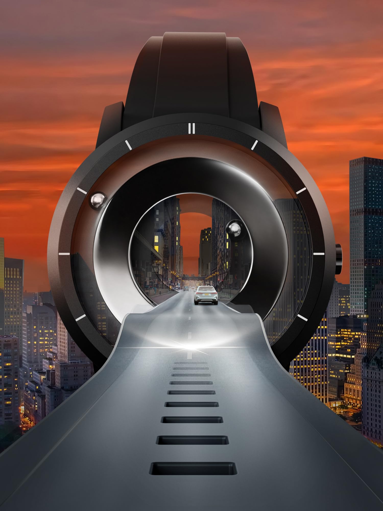 EUTOUR Magnet Uhr Herren Designer Uhren Schweiz Quarz 5ATM 40mm | Kein Glas, Keine Zeiger, Die Zeit wird durch zwei Magnetkugeln angezeigt: äußere Kugel für Minuten, innere für Stunden