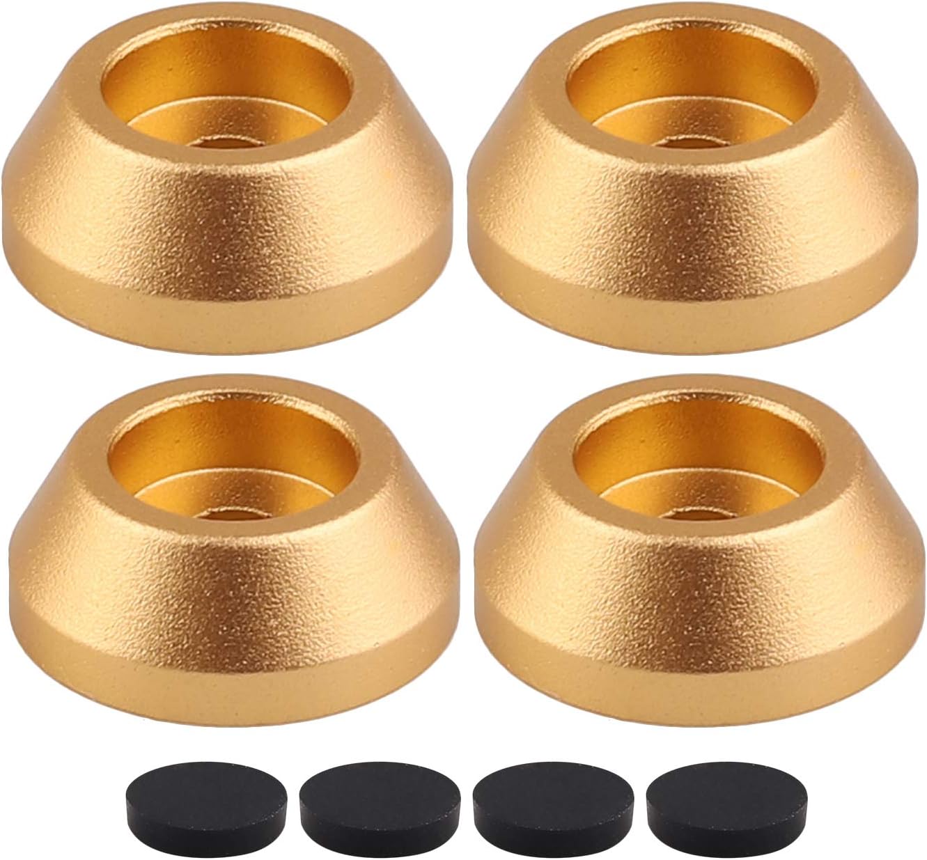Amplifier Speaker Pads,4PCS Gold Aluminum 15x6mm Amplifier Speaker Cabinet Leg Pads Floor Protector for Amplifier Speaker