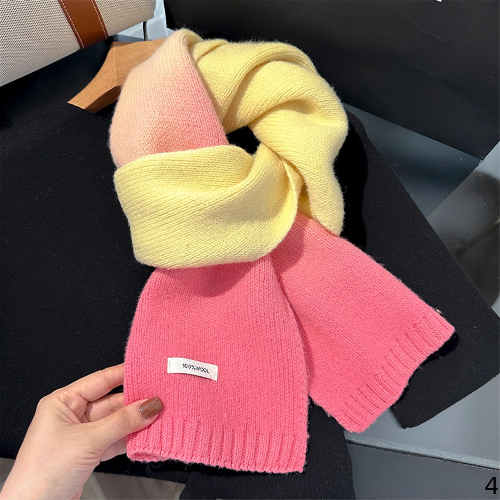 Foulard Donna Sciarpa da Autunno E Inverno alla Moda Tutto-fiammifero Collo Lavorato A Maglia Scialle Caldo Ispessito-01-170 * 20 Cm