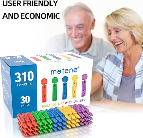 Miniatura 8 de Metene Lancetas Twist Top para dispositivos de punción, 310 unidades, lancetas estériles de calibre 30 para prueba de azúcar en sangre, lancetas