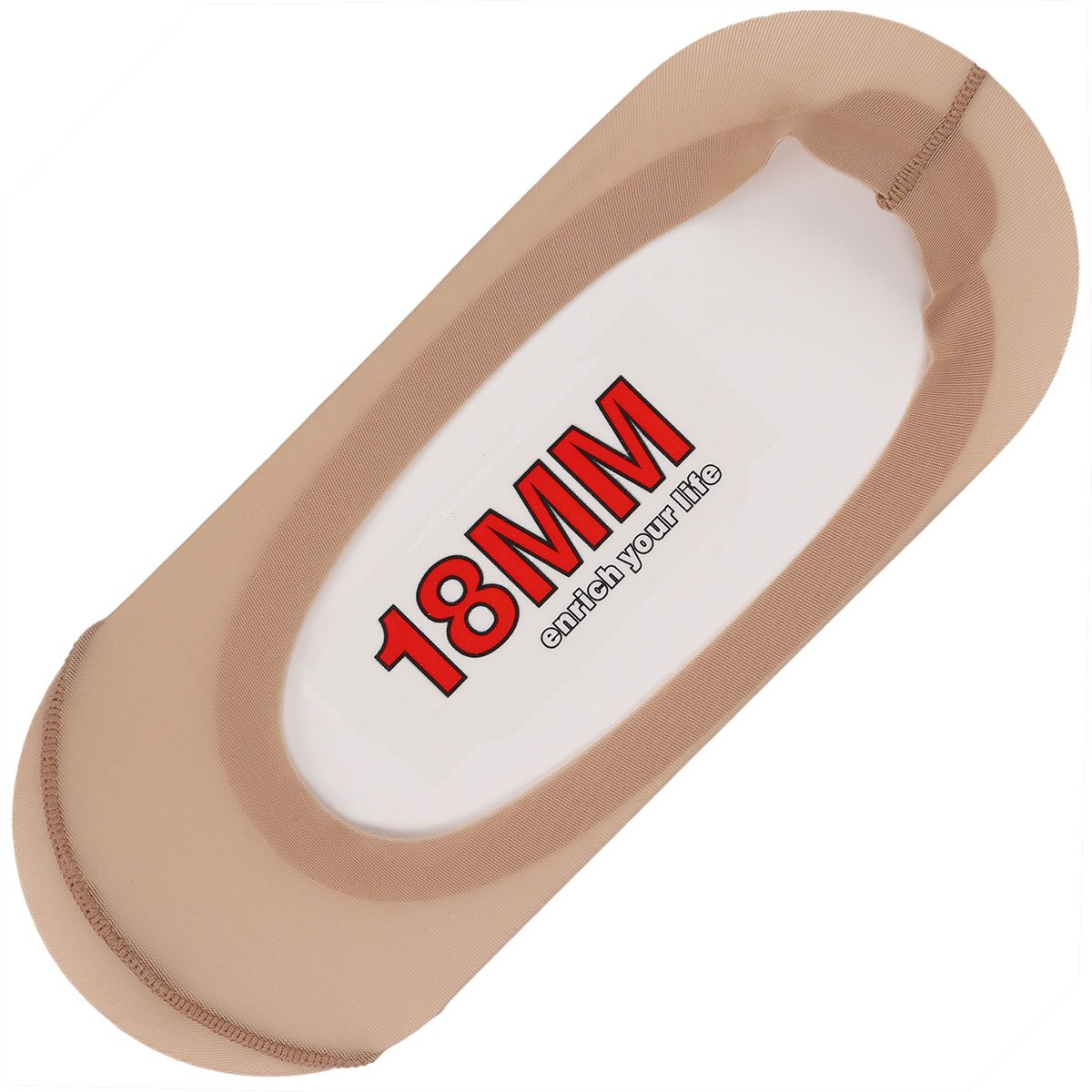 18Mm Women's Coffee Silicon Strap Invisible Footsies Shoe Liner Trainer Ballerina Socks (Coffee)