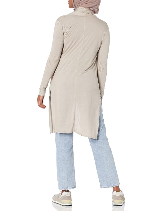 Buy Three Dots Women's Tencel Loose Long Cardigan, Stone, Medium