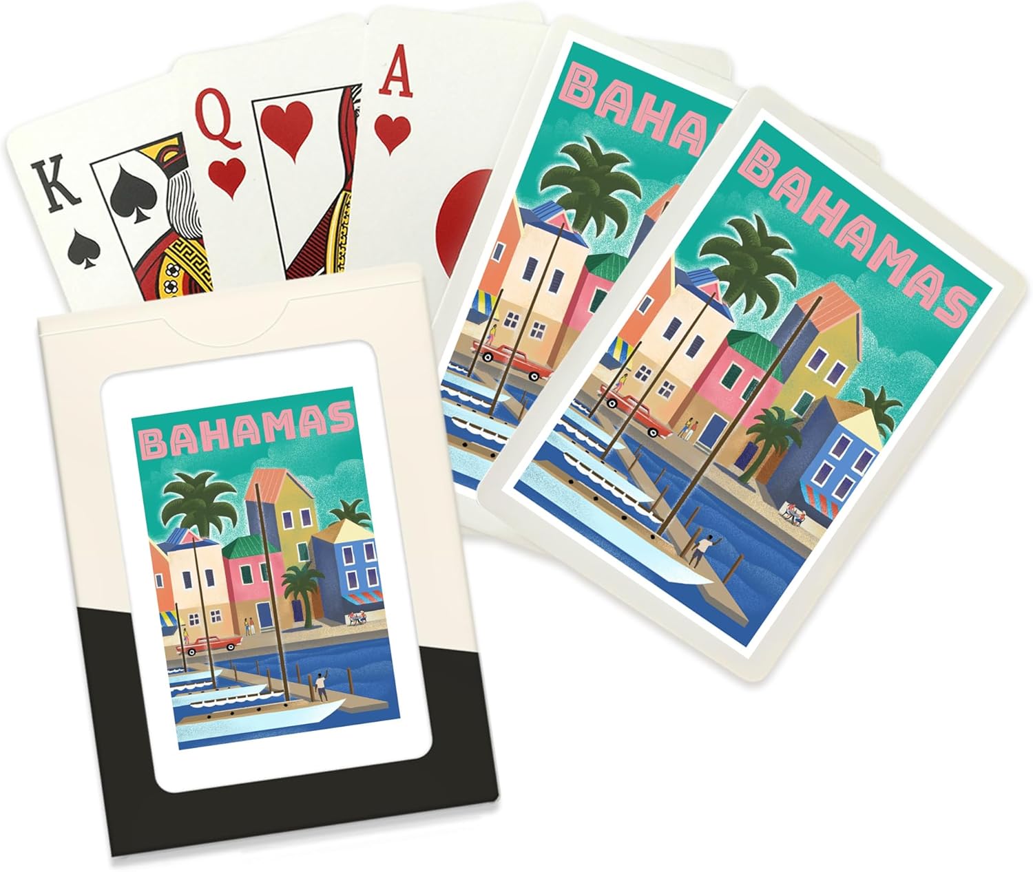 Lantern Press Bahamas, Waterside Dock, Lithograph, 52 Playing Cards for Adults, Poker Size Card Deck