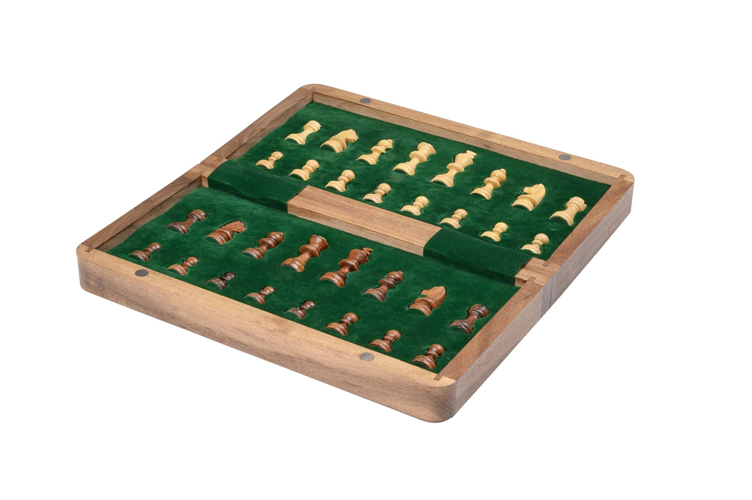 Philos GmbH & Co. KG Scacchiera Magnetica da Viaggio, Campo 25mm, Acacia/Bosso