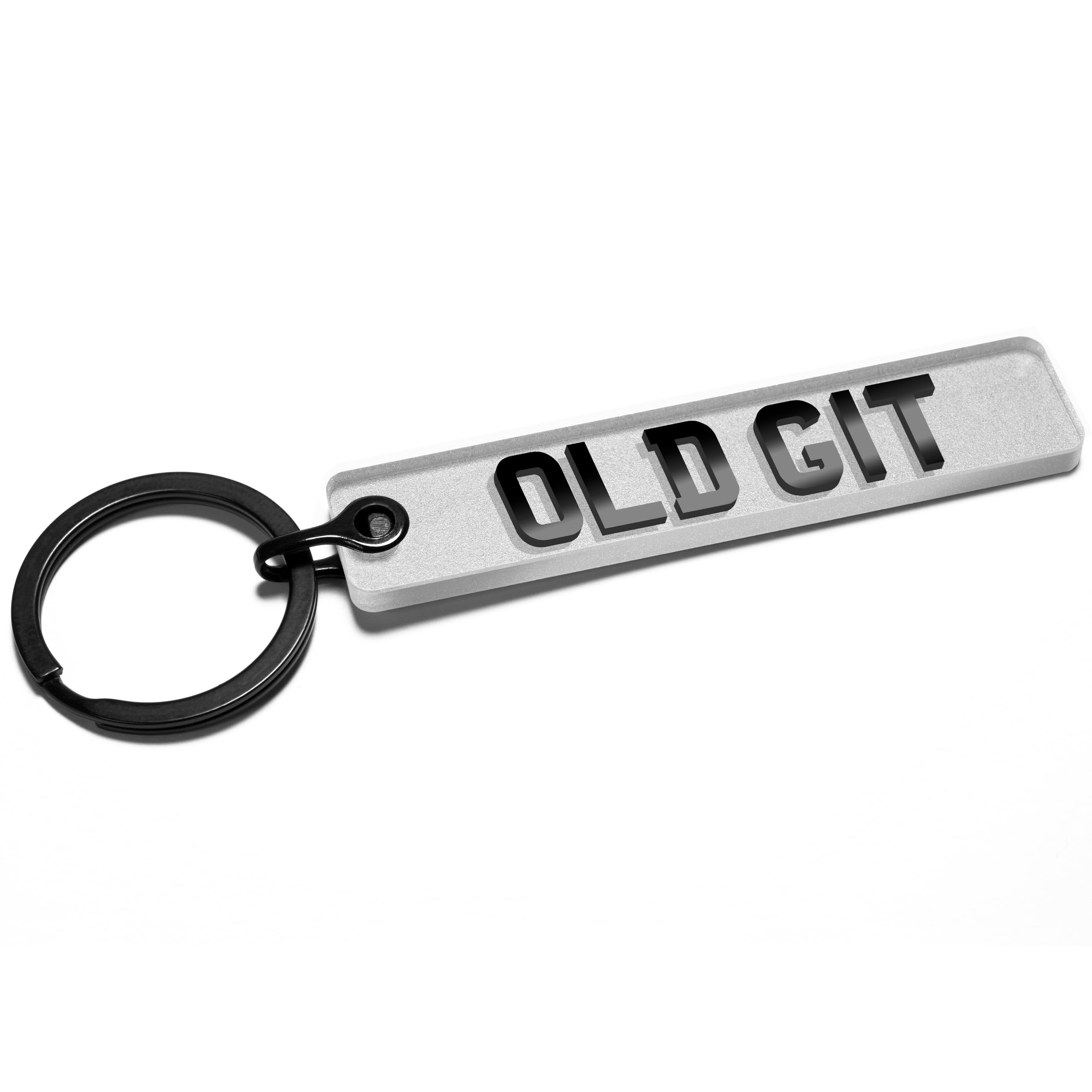 Pixly® Old Git Licence Plate Keychain, Mini UK Number Plate Keyring, Name Key Chain, Car Registration Key Ring, Gift Reg Fob, Gift for Him