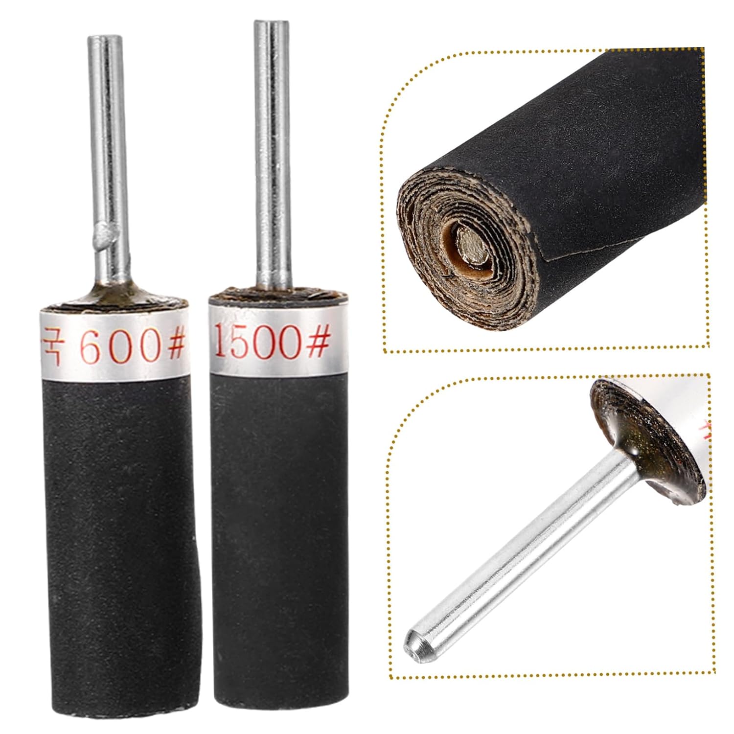 Mobestech 30pcs Sandpaper Drum Polisher Assorted Grits for Lightweight and Portable Sanding Tool for Rotary Drill Use