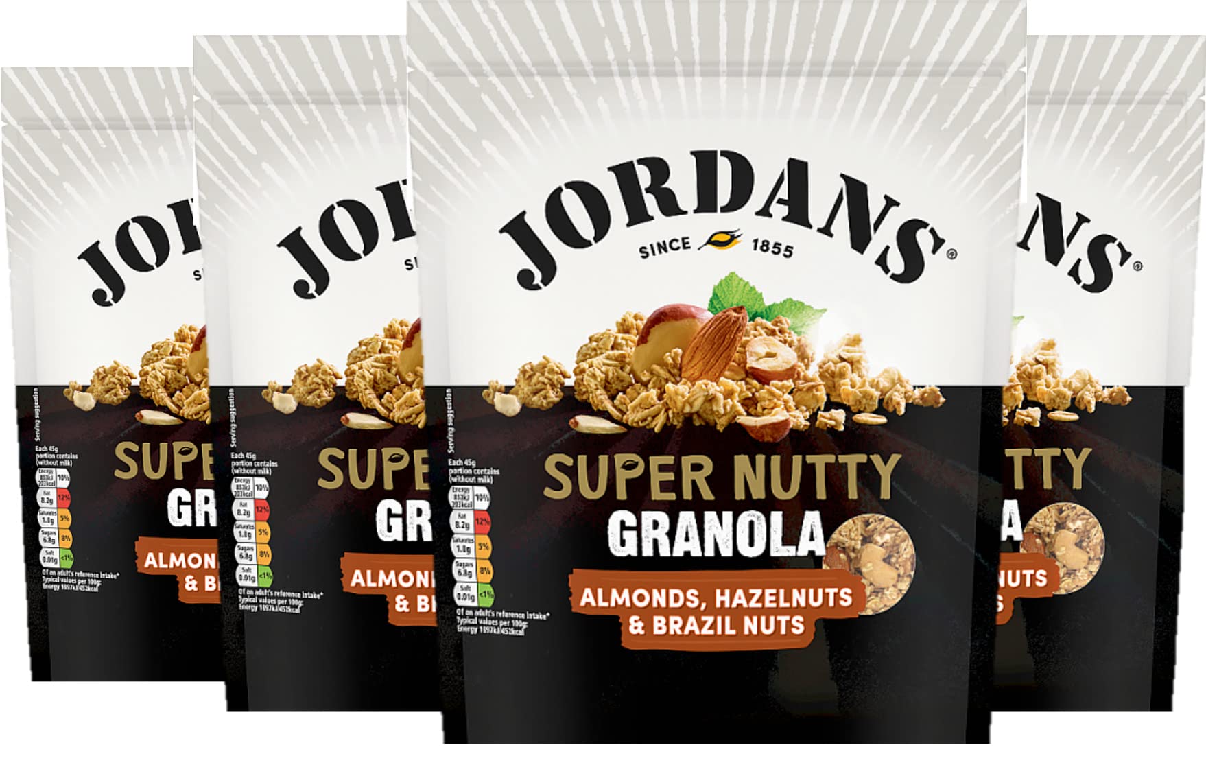 Jordans Granola Super Nutty | Breakfast Cereal | High Fibre | 4 PACKS of 550g