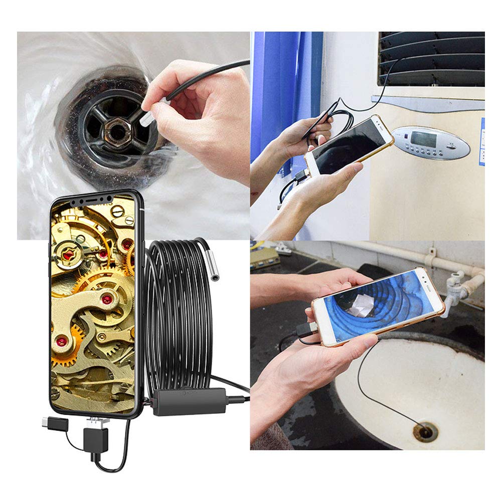 Jectse Endoscopio WiFi, impermeabile da 3,9 mm, 1280 x 720, 6 LED regolabili, IP67 impermeabile, 3,5 m