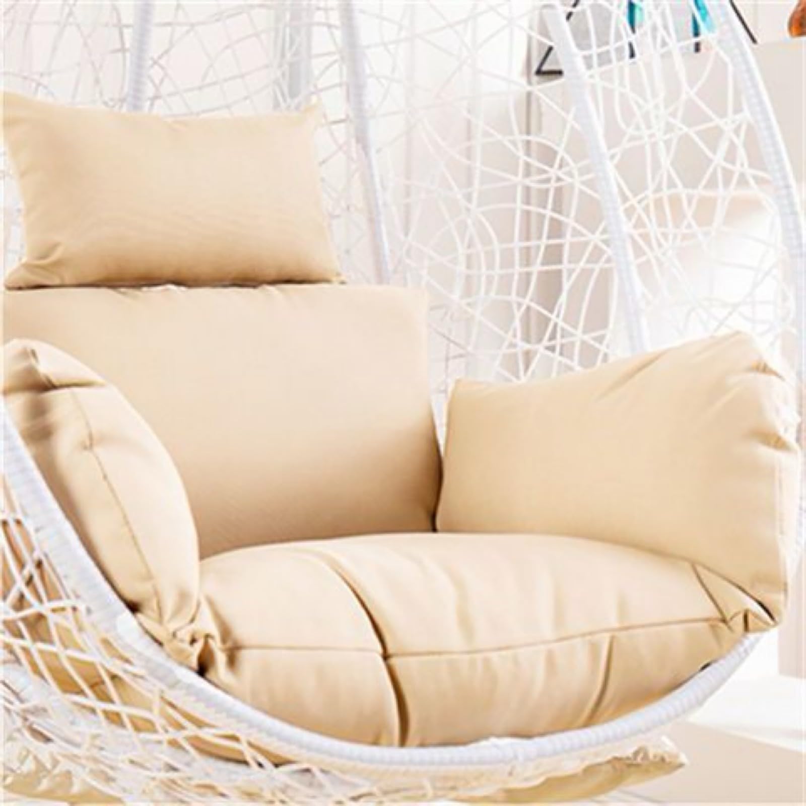 Housse de Coussin de Rechange ImperméAble pour Fauteuil Suspendu en Forme D'œUf, Housse de Coussin pour Fauteuil à Bascule de Jardin