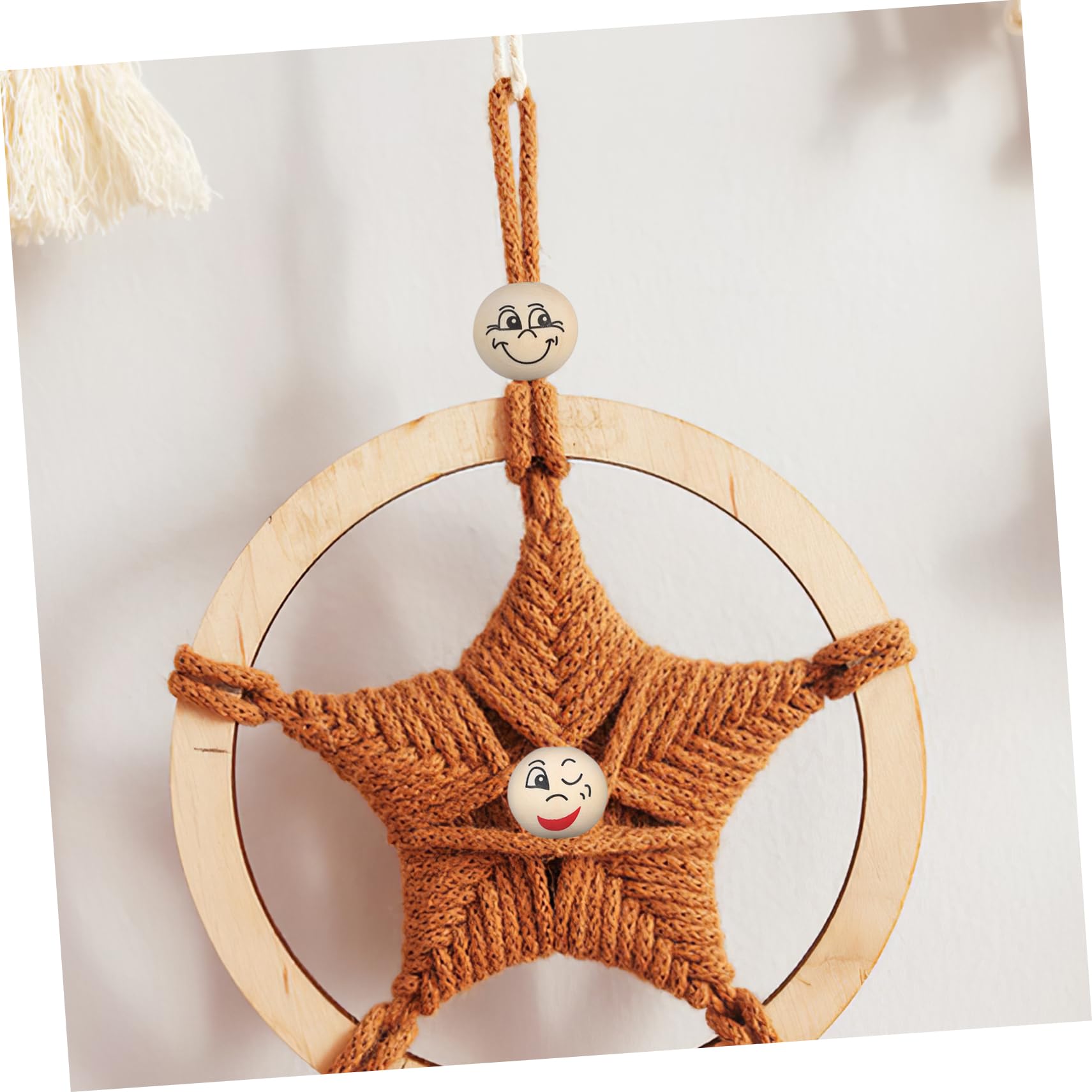 DOITOOL 2 Set Perline Legno Con Sorridente Per Decorazioni Fai Da Te Perline Rotonde Con Accessori Per Gioielli E Creazioni Artigianali 80 Pezzi*2