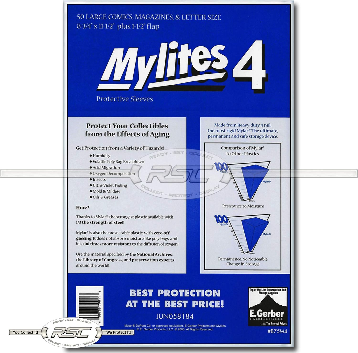 4 - 50 Large Protective Sleeves for Comics, Magazines, & Letter Size