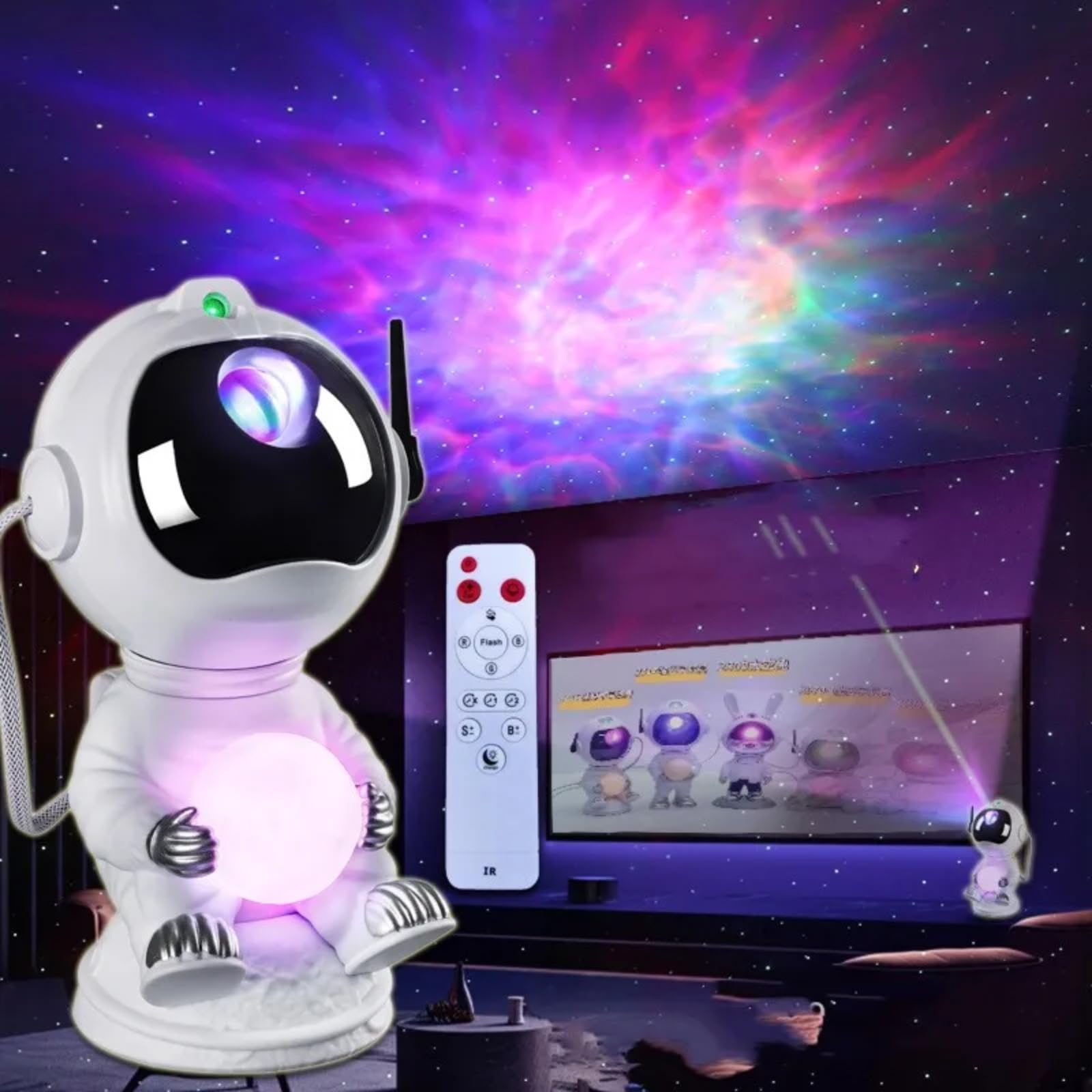 Galaxy Star Projector Night Light - Funny Astronaut Space Projector, Starry Nebula Ceiling Skylight LED Lamp, Aesthetic Kids Room Decor, Presents for Children