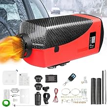 8KW Diesel Heater, 12V Diesel Air Heater, Diesel Parking Heater with LCD and Remote Control for Buses, Boats and Motors, Red