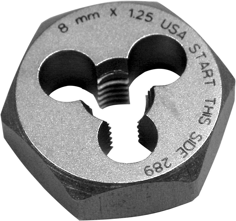 84060 Type 790 Hi-Carbon Steel Metric Hex Die Bit (3 Pack), 6mm x 1.00mm