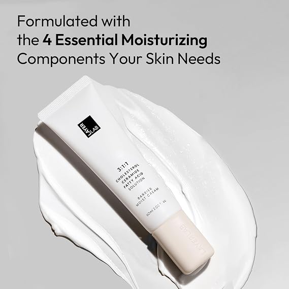 LAYERLAB Barrier Moist Cream, Ceramide Moisturizer for Dry Skin, 2.02 fl oz | Korean face cream with ceramide, cholesterol and fatty acids for lasting hydration, dry skin and moisture barrier support.
