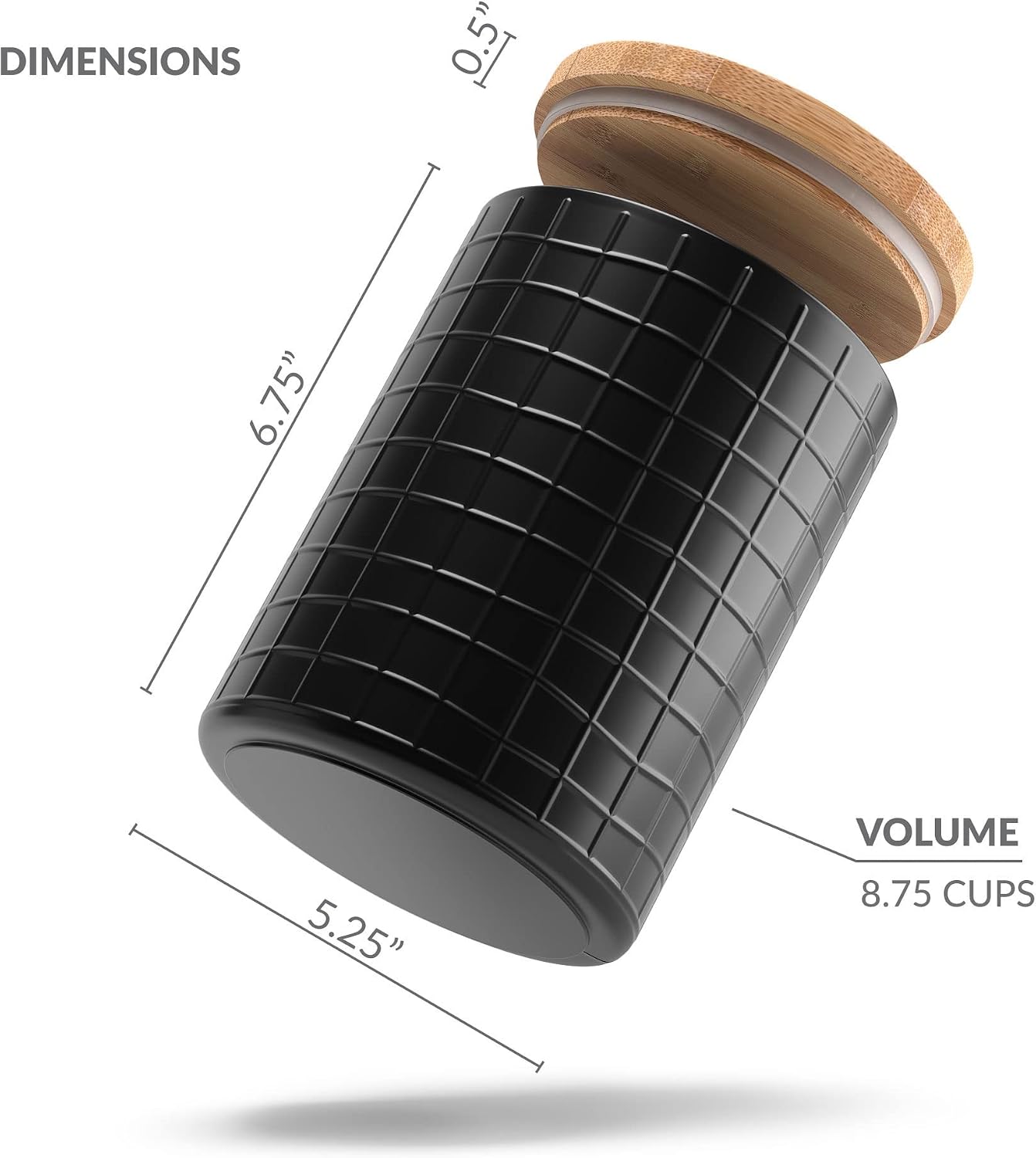 Barnyard Designs Black Canister Sets for Kitchen Counter Vintage Kitchen Canisters, Country Rustic Farmhouse Decor for the Kitchen, Coffee Tea Sugar Farmhouse Kitchen Decor, Metal/Bamboo Lid Set of 3