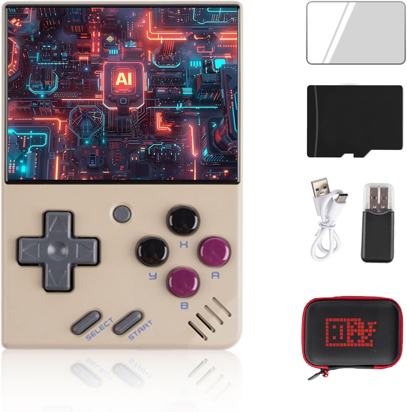 Miyoo Mini Handheld Game Console,2.8 Inch IPS Classic System Retro Video Games Consoles,with 128G TF Card and Wireless Networt Handheld Console Casual Game Console(Gray)