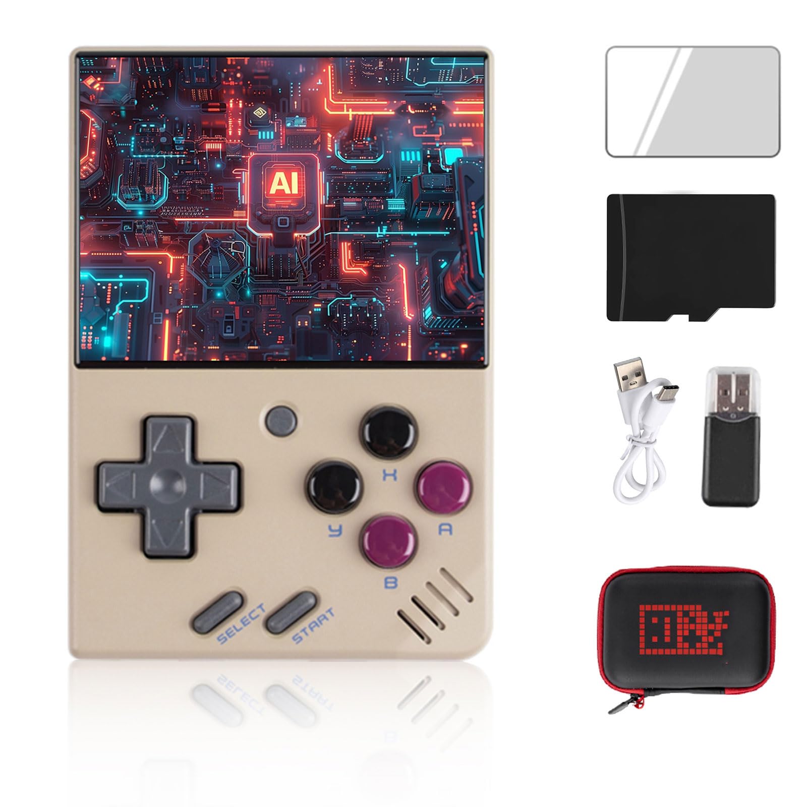 Miyoo Mini Handheld Game Console,2.8 Inch IPS Classic System Retro Video Games Consoles,with 128G TF Card and Wireless Networt Handheld Console Casual Game Console(Gray)