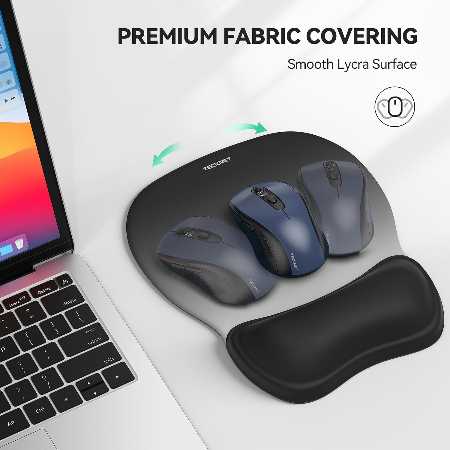 TECKNET Gel Ergonomic Mouse Pad with Wrist Rest, Non-Slip PU Base, Gradient image 4